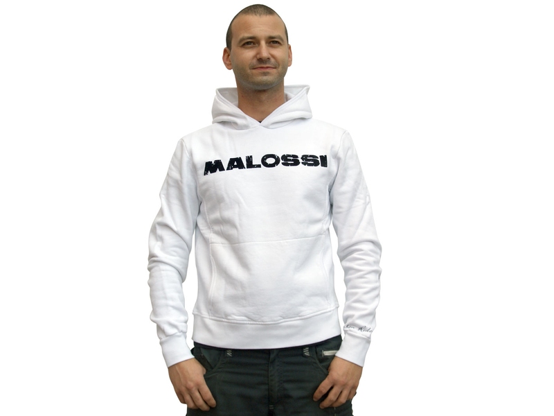 Mikina s kapucí Malossi bílá - velikost L
