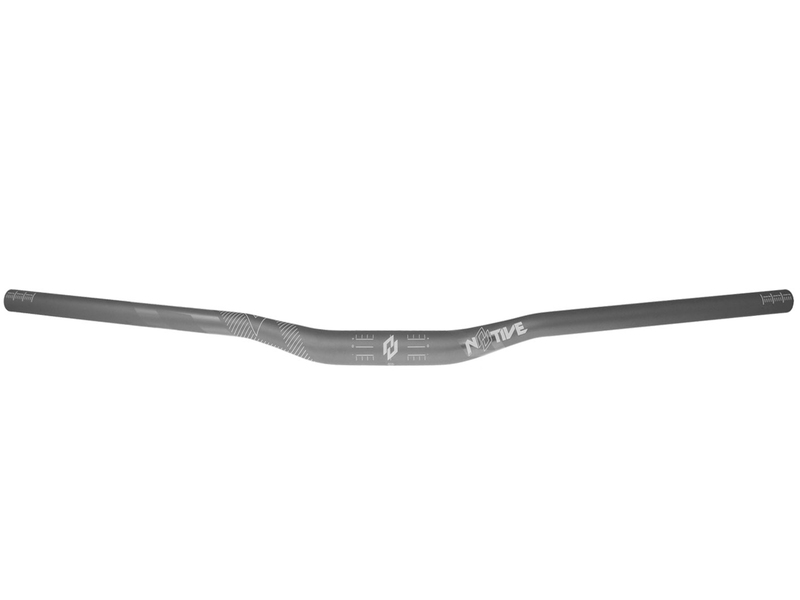 Zrcátka páčky řídítka - Řídítka n8tive AL7075 740x31.8, prohnutí 20 mm, 5° nahoru, 7° zpětný klop - šedá