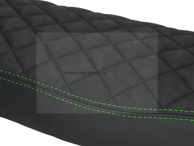 Potah sedadla Schmitt diamantově prošívaný, černo/zelený pro Simson S50, S51, S70