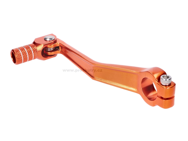 Řadicí páka sklopná hliníková oranžově eloxovaná pro Simson S50, S51, S53, S70, S83