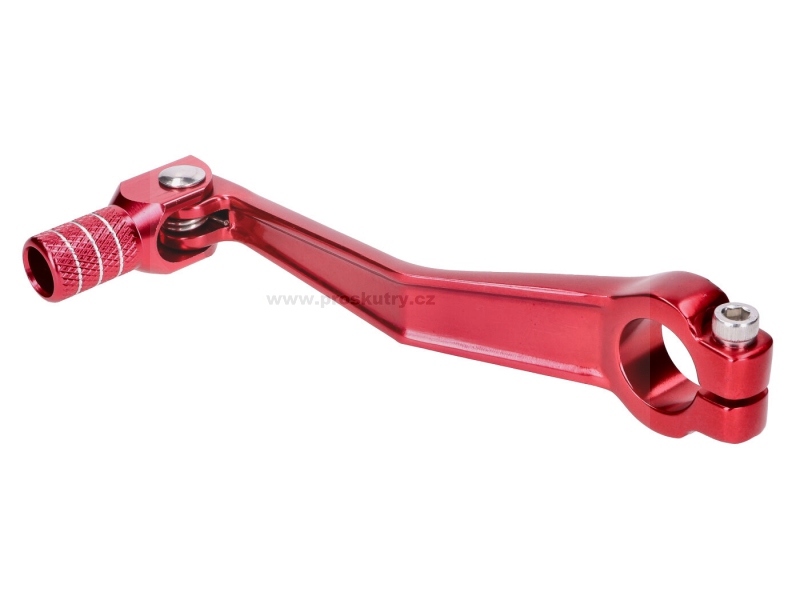 Řadicí páka sklopná hliníková červeně eloxovaná pro Simson S50, S51, S53, S70, S83