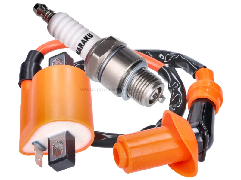 Elektro díly - Zapalování Naraku High Output 1pinová zapalovací cívka a zapalovací svíčka Iridium krátký závit pro Minarelli 2T