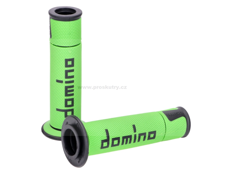 Sada rukojetí Domino A450 On-Road Racing zelená / černá s otevřenými konci