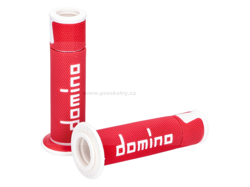Sada rukojetí Domino A450 On-Road Racing červená / bílá s otevřenými konci