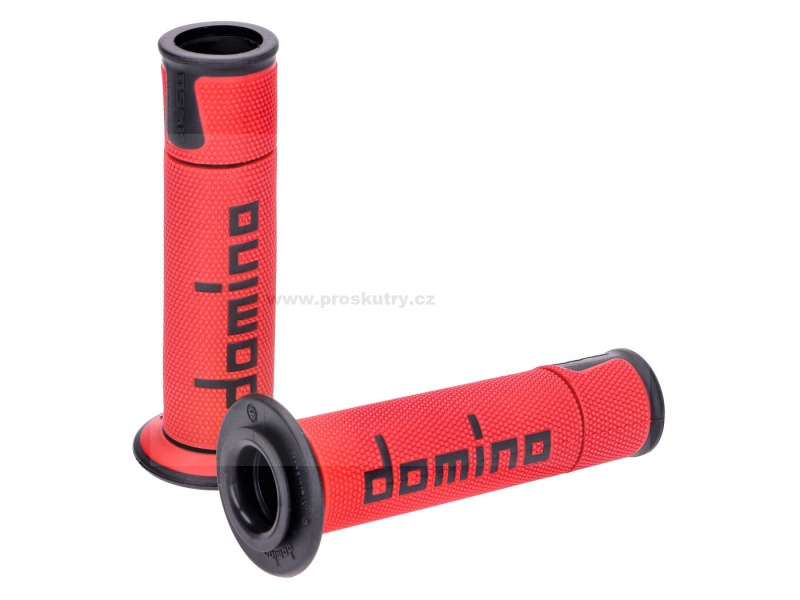 Sada rukojetí Domino A450 On-Road Racing červená / černá s otevřenými konci