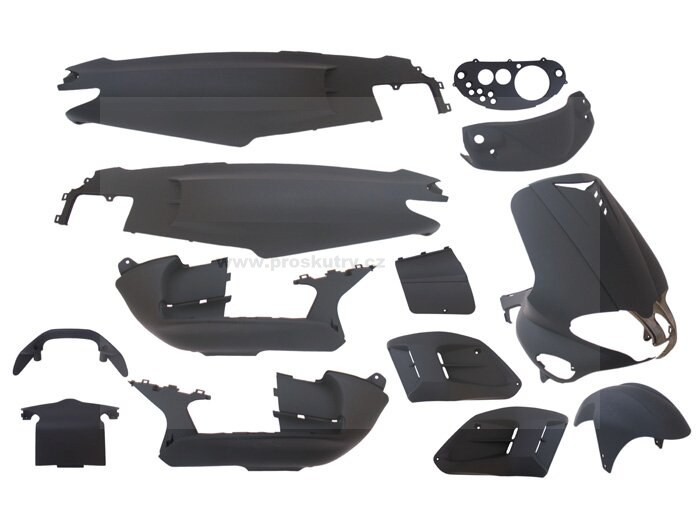 Podvozek tlumiče - Sada plastů EDGE 15 kusů matně černá pro Gilera Runner -2005