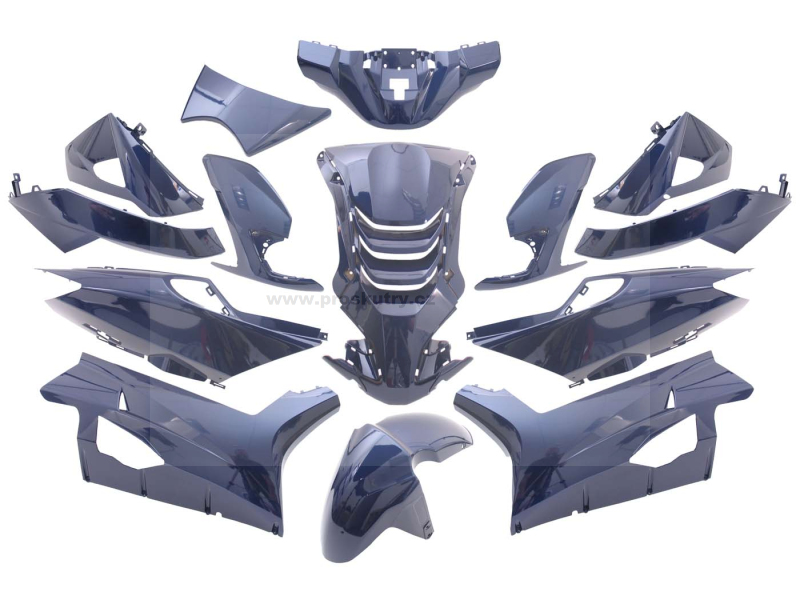 Sada plastů EDGE 14 kusů modrá metalíza pro Peugeot Speedfight 4 + doprava zdarma