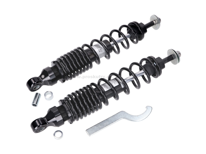 Podvozek tlumiče - Sada zadních tlumičů BITUBO WMB Black Edition 340mm pro Vespa GT, GTL, GTS, GTV 125cc-300cc Euro2-2003-