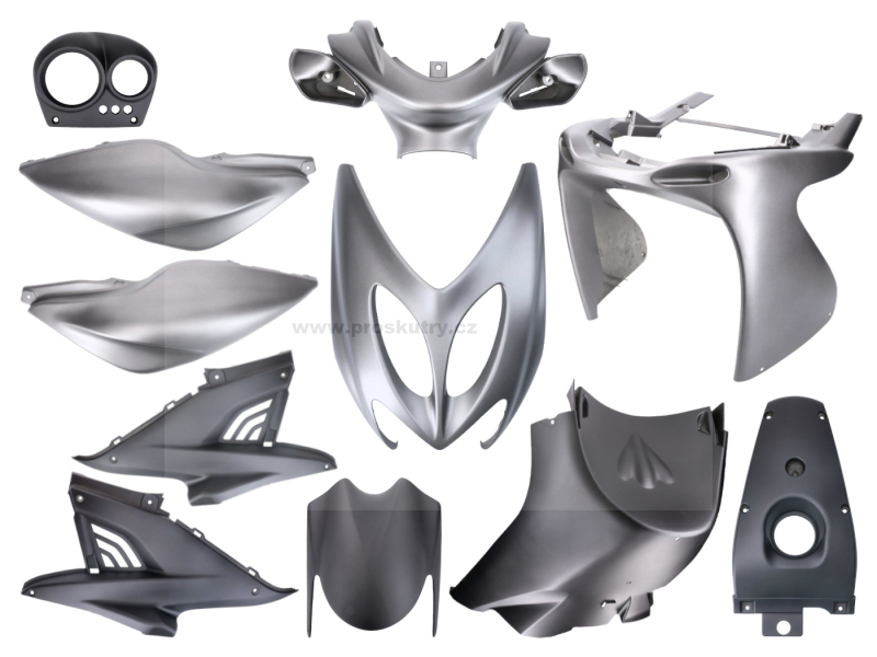 Sada kapotáže černá / šedá, matná 11 kusů pro Yamaha Aerox, MBK Nitro 50ccm -2013 + doprava zdarma