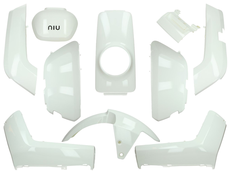 Sada plastů 10 kusů bílá lesklá pro NIU-N1, NQi-Sport + doprava zdarma