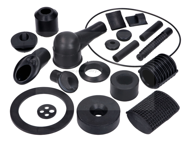 Podvozek tlumiče - Sada malých dílů pryž, černá pro Vespa PX, PE 125-200