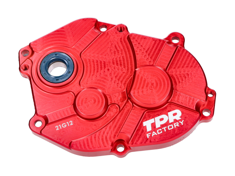 Motor - Kryt převodovky Racing TPR Factory CNC červený eloxovaný pro Minarelli dlouhý