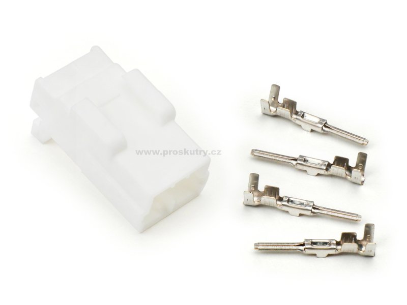 Elektro díly - Zásuvka BGM PRO, typová řada 070 AM, zástrčka se 3 kontakty pro Vespa, Piaggio, Gilera