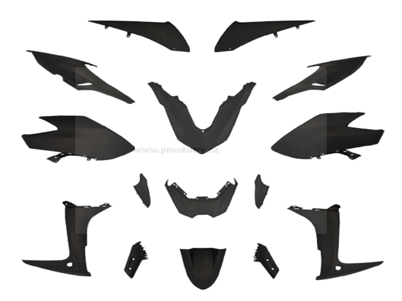 Sada plastů 15 kusů černá matná pro Yamaha T-Max 560i 21- E5 [SJ18/ B7M/ B3T] + doprava zdarma