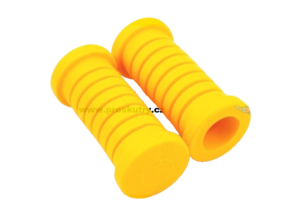 Sada žlutých zavřených gumových stupaček Pillion pro Simson Schwalbe Star S50 S51 S70 KR 51 53