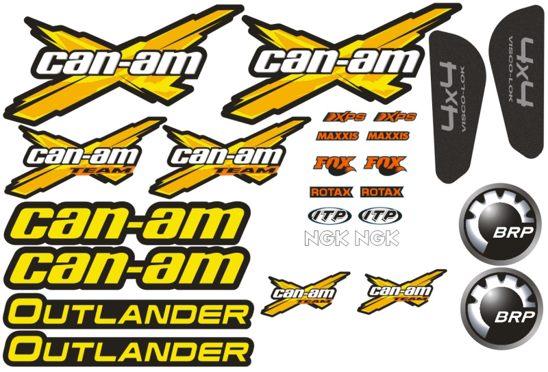 Příslušenství a nářadí - Sada samolepek pro Can-am Outlander, žluté