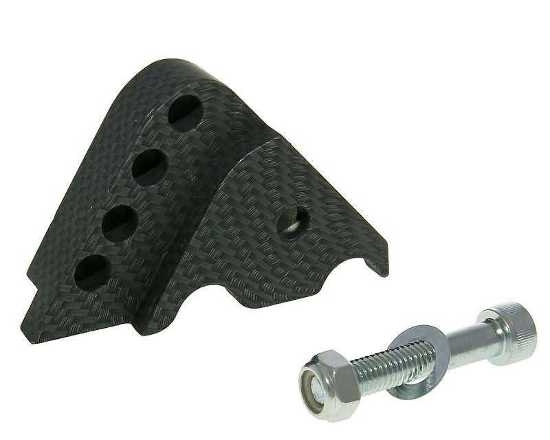 Import - shock extender CNC 4-hole adjustable mounting - carbon look for Minarelli horizontal