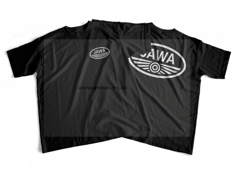 Přilby a doplňky - Tričko s potiskem JAWA - 2XL černé
