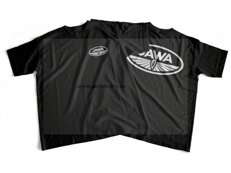 Přilby a doplňky - Tričko s potiskem JAWA Fratišek Janeček (FJ) velikost - L černé