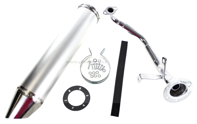 Výfuk - Výfuk POWER FORCE TUNE-EX stříbrný pro GY6 125