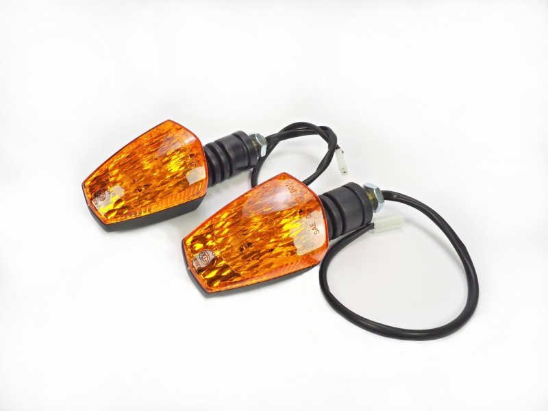 Elektro díly - Sada blinkrů M12 - oranžové, černý plast