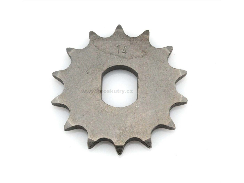 Podvozek tlumiče - Řetězové kolečko Esjot ocel 14 zubů 19x15 pro Simson KR51/2 Schwalbe, S 51, 70, SR 50, 80, 53, 83