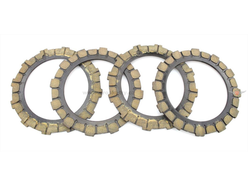 Motor - Sada 4ks spojkových lamel pro Simson S 51, 53, 70, 83, SR 50, 80, Schwalbe KR 51/2