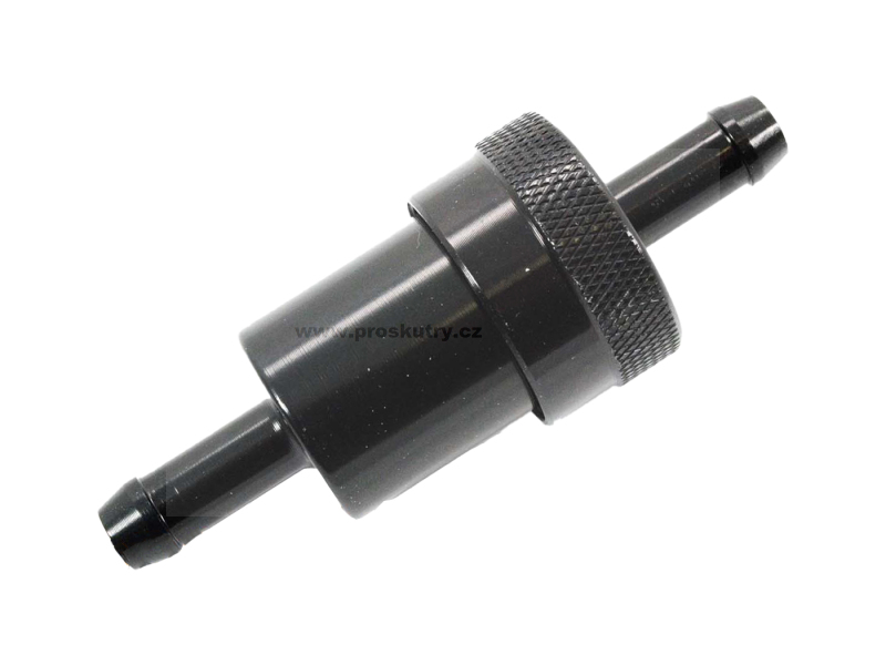 Motor - Benzínový filtr hliníkový 8mm černý pro Zündapp, Kreidler, Hercules, Puch, Miele, Simson, DKW, KTM