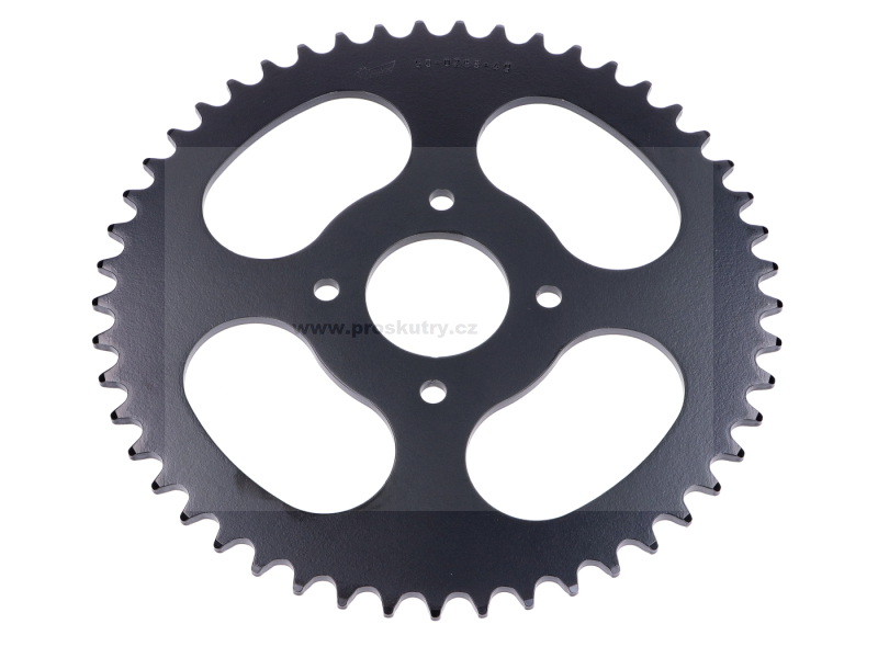 Podvozek tlumiče - Zadní rozeta Esjot zesílená, 49 zubů, černý, pro Hercules Prima 1, 2, 3, 4, 5, 6,