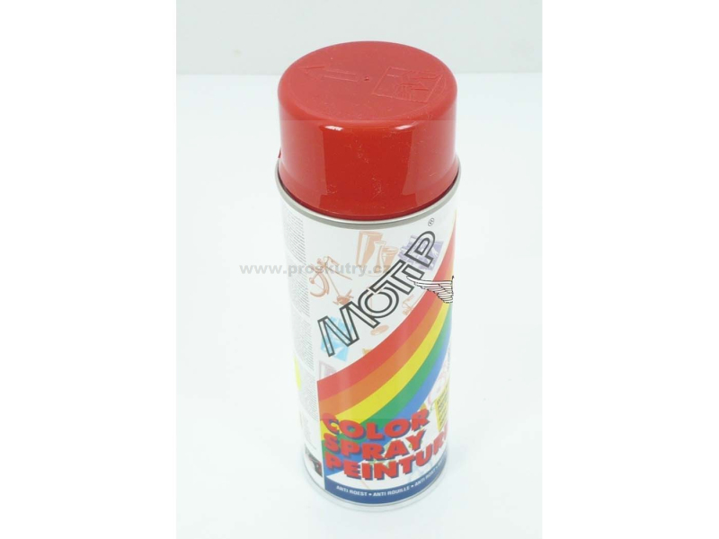 Oleje a chemie - Alkydová barva ve spreji 400ml, barva červená RAL 3000, pro mopedy Mokick