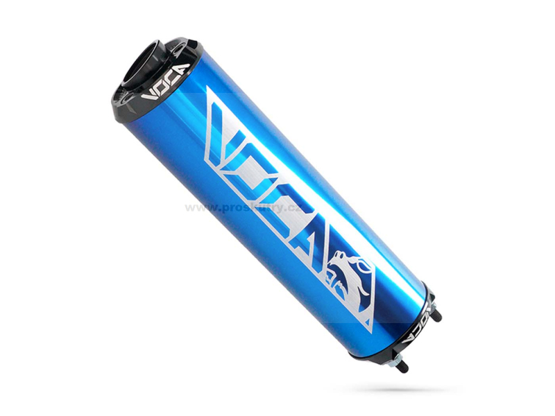 Výfuk - Zadní tlumič VOCA Alu modrý - CNC koncovka černá