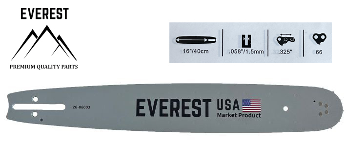 Zahradní technika - VODÍCÍ LIŠTA 16".325 1,5mm 66ogn. EVEREST
