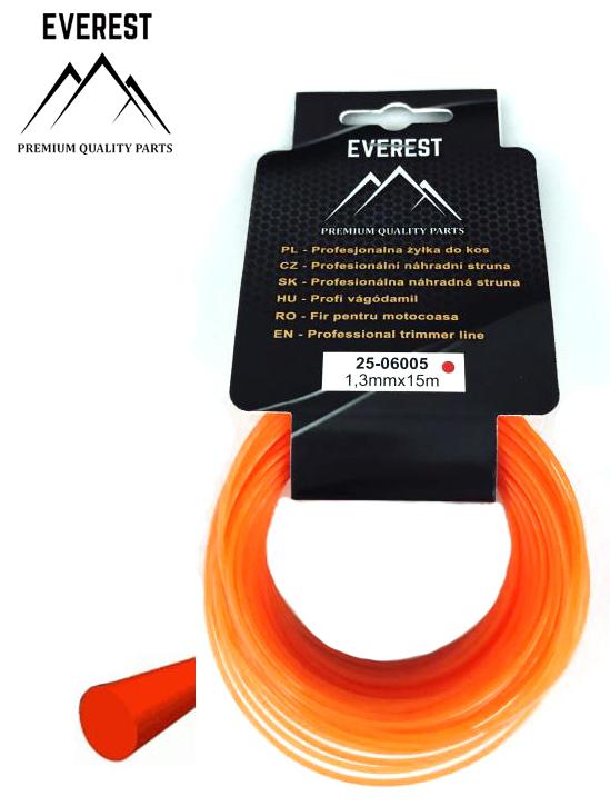 Zahradní technika - Náhradní struna - kulatá 1,3mm 15M EVEREST