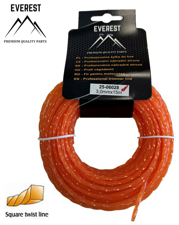 Zahradní technika - Náhradní struna TWIST 3,0mm 15M EVEREST