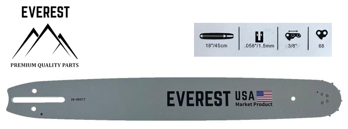 Zahradní technika - VODÍCÍ LIŠTA 18" 3/8 1,5mm 68ogn. EVEREST