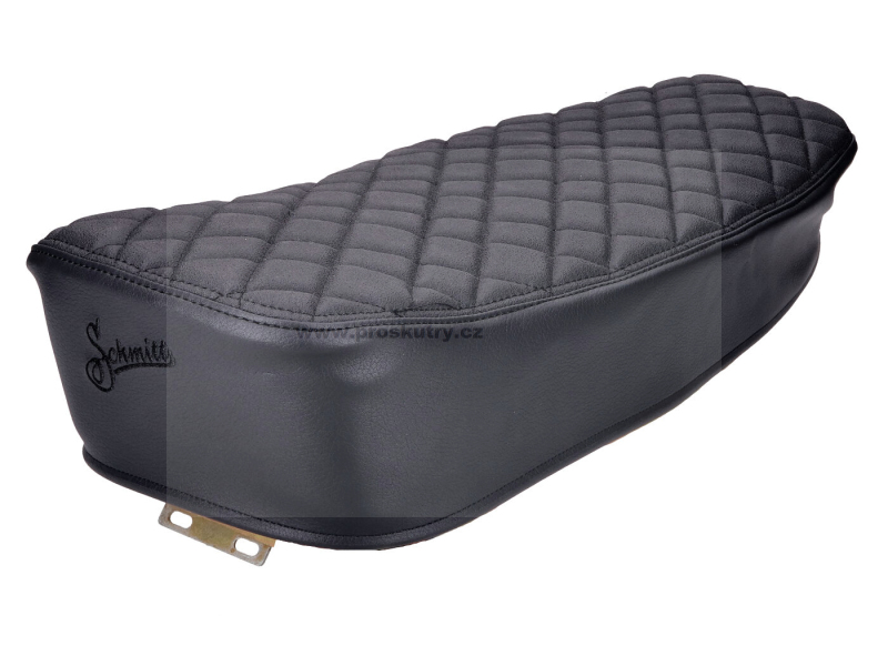 Podvozek tlumiče - Sada sedadel Schmitt s prošíváním diamantem, černá / černá pro Simson S50, S51, S70