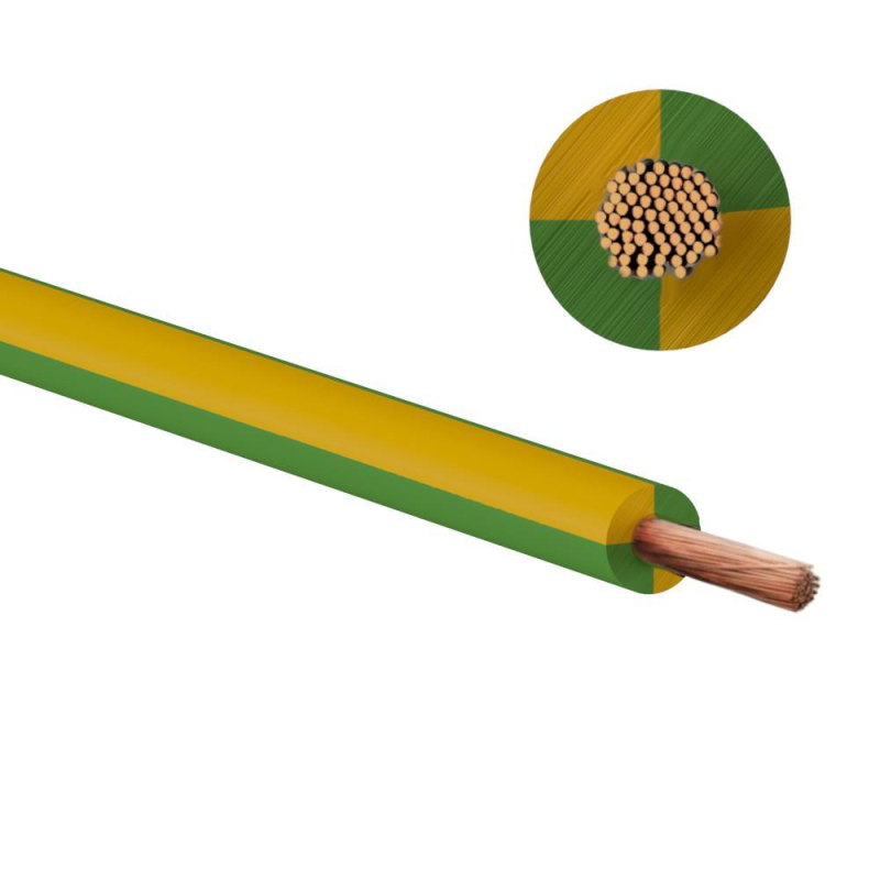 Elektro díly - Kabel,vodič žluto - zelený, průřez 1mm2 délka 1 metr