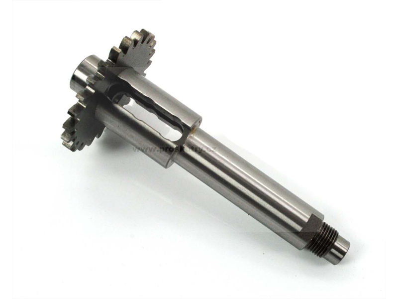 Motor - Hlavní hřídel převodovky ocelová 116mm pro Hercules, DKW, Miele, Rixe, Sachs 50/3, LKH, KFS, LFS, LKS, LFH, EKF