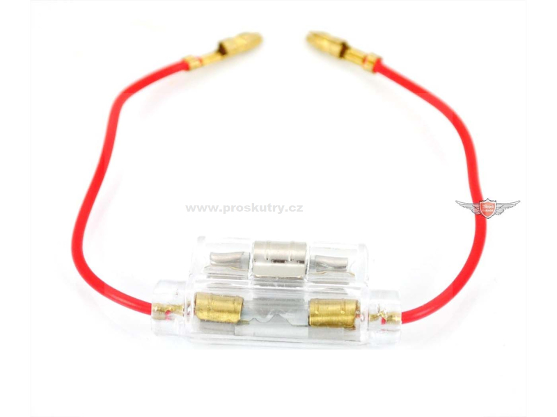 Elektro díly - Plastový držák pojistky s kabelem a pojistkami – pro Yamaha RD, DT, FS (50, 80, 125)