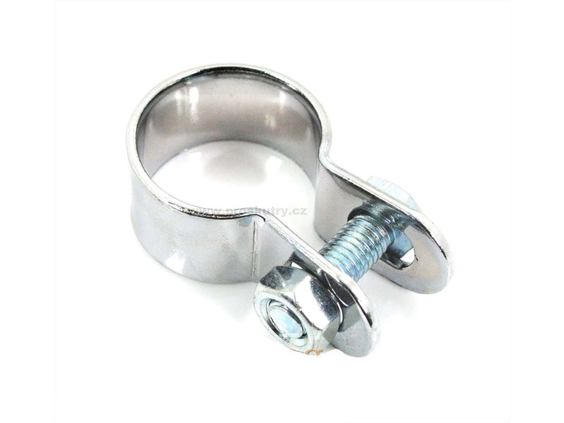 Výfuk - Spojovací svorka kovová 28mm vnitřní průměr 19mm šířka pro Zündapp Bergsteiger, Super Combinette, Sport R, C 50 Mofa Moped Mokick(423-22.106.)