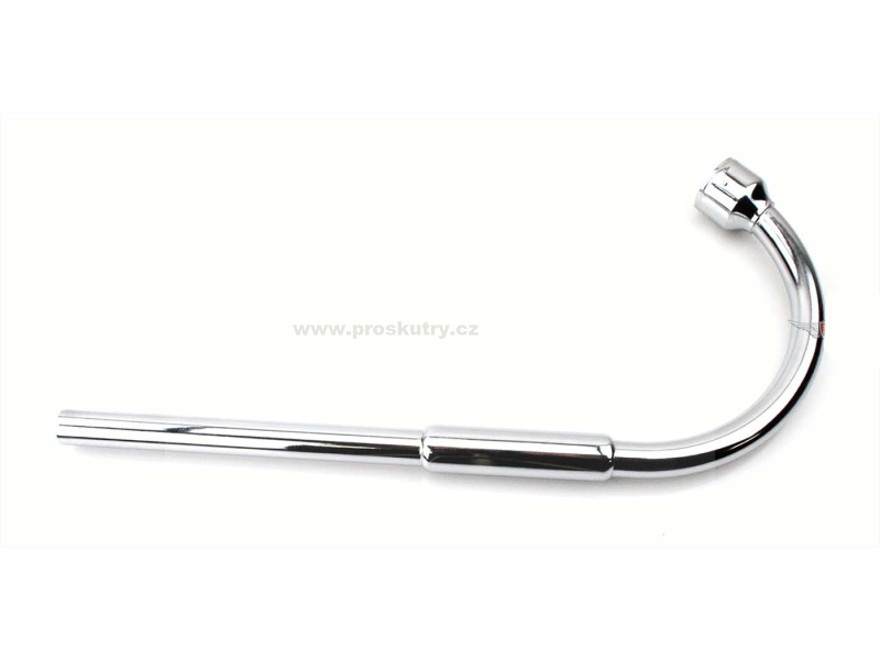 Výfuk - Výfukové svody chromované, 36mm přípojka válce, 26mm přípojka výfuku, délka 420 mm pro Zündapp, CS 25 (448-22.609, 448-22.609.)