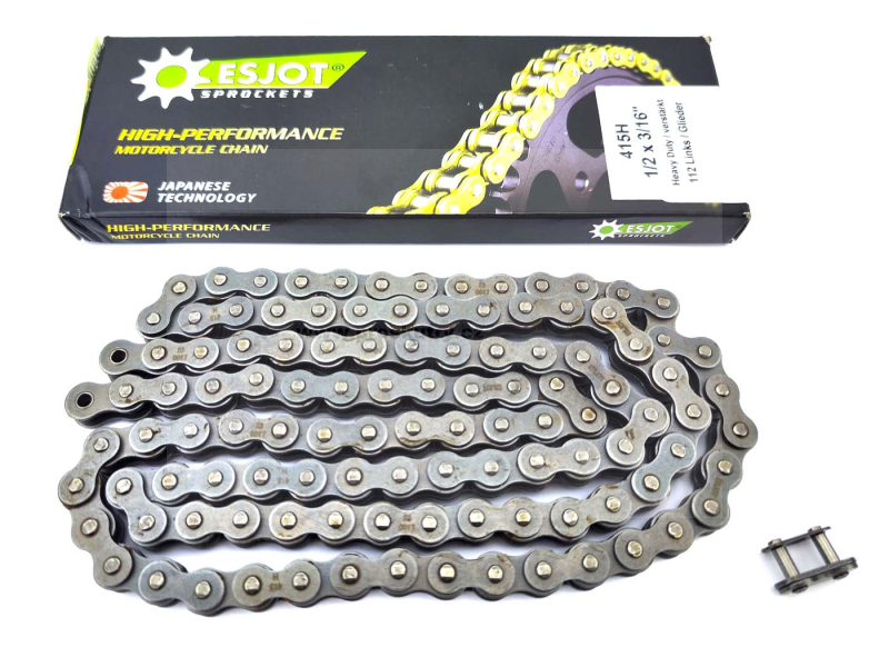 Podvozek tlumiče - Ocelový řetěz Esjot 112 článků pro Zündapp CS, CX, Hai, ZR, ZA, ZB, automatické mopedy typ 442-13 L1, L2, Berini M 21 Standard, 35 Tour, 36 Sport, NSU