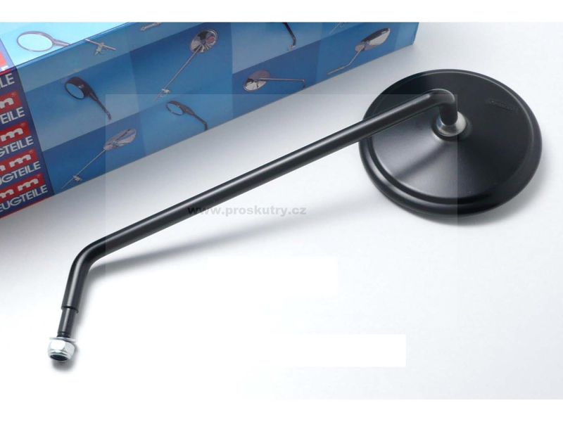 Zrcátka páčky řídítka - Zrcátko levé matně černé M8 x 15mm pro Zündapp CS, CX, Hercules K 50 Ultra, MK, Super