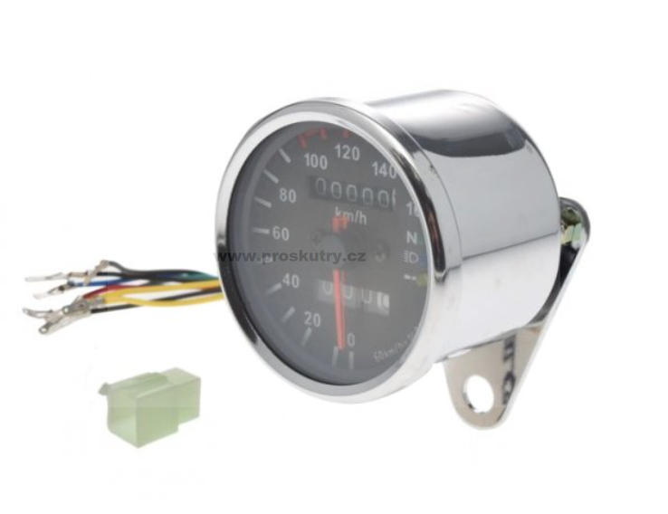 Elektro díly - Univerzální tachometr 160km/h s kontrolkami