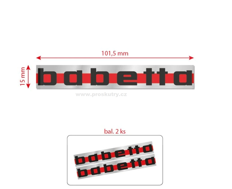 Podvozek tlumiče - Nálepka,samolepka pro Jawa Babetta 228, 207 stříbrná, 2 kusy
