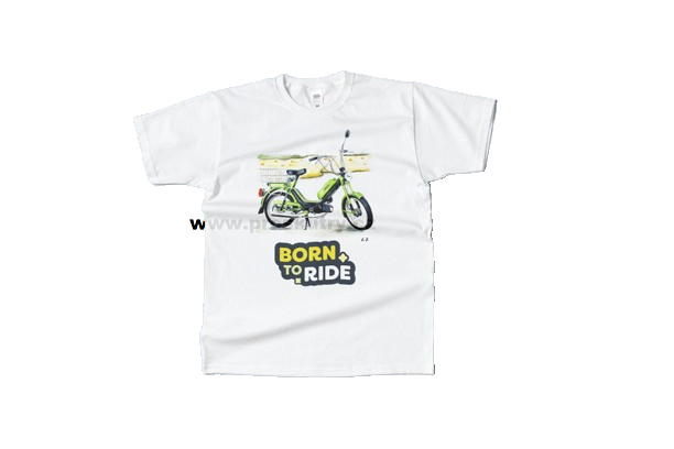 Oblečení a doplňky - Tričko s potiskem Born To Ride Babetta, bílé, vel. 5XL