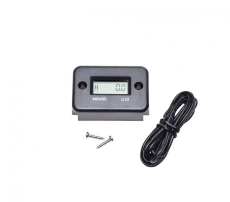 Elektro díly - Univerzální digitální měřič motohodin černý plastový