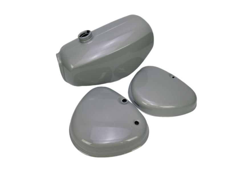 Podvozek tlumiče - Palivová, benzínová nádrž + kryty SIMSON S51 Elektronic - stříbrná