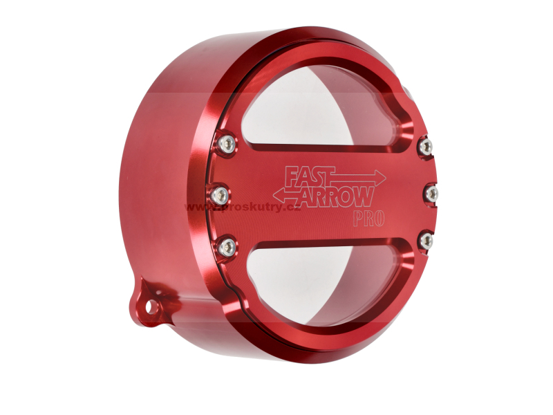 Elektro díly - Kryt setrvačníku, zapalování Fast Arrow CNC červený pro Puch Maxi
