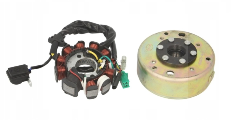 Elektro díly - Stator s rotorem 11 cívek pro Baotian, Keeway, Kentoya, Longija 125/150 ccm GY6 152/157QMI/QMJ